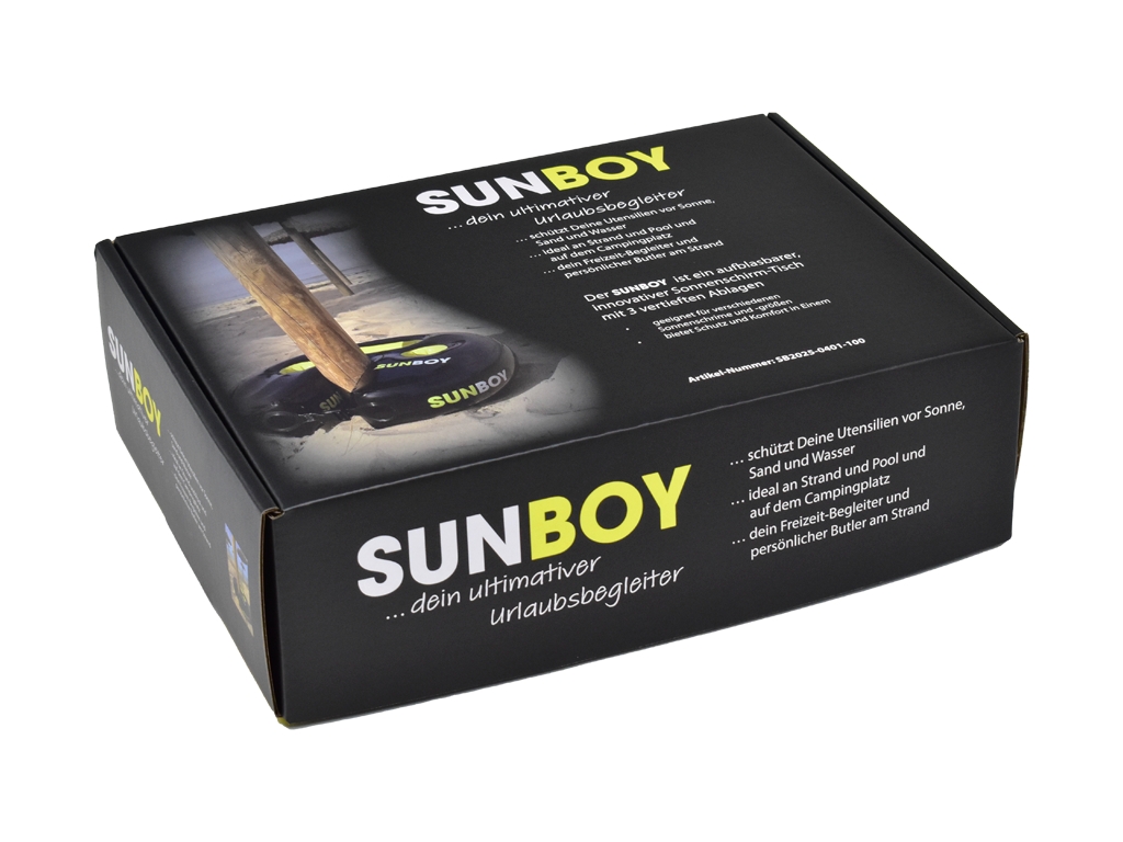 Sunboy – Der aufblasbare Sonnenschirm-Tisch
